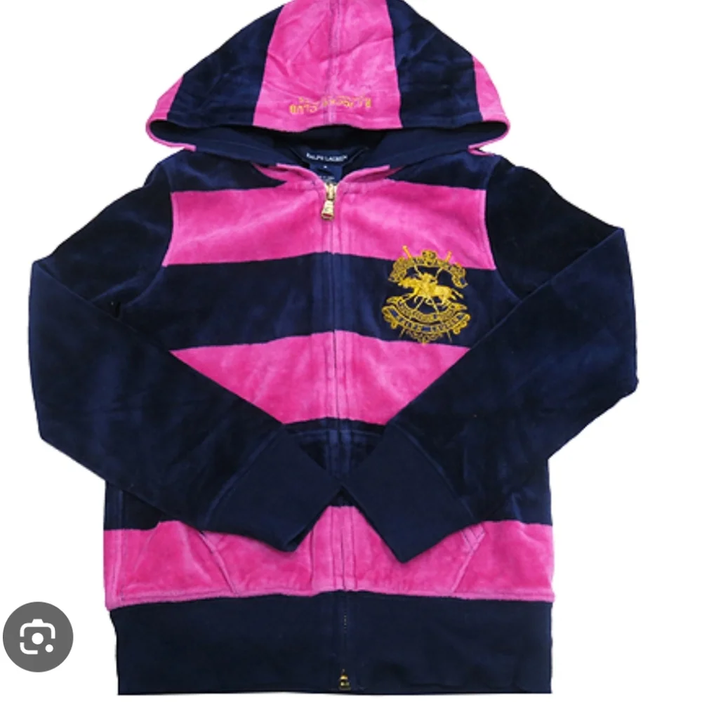 Ralph Lauren Kids Hoodie with Pink and Black Stripes NWOT